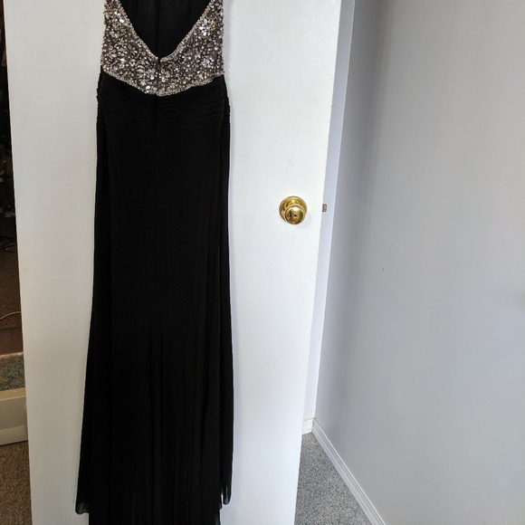 Floor Length Beaded Evening Gown - Picture 4 of 8